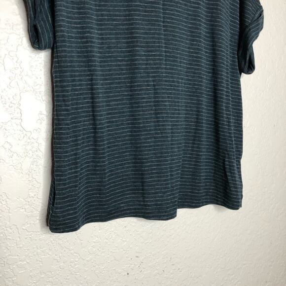 Cabi Groove Tee green gray striped jersey knit top size Small #4008 - Picture 4 of 13